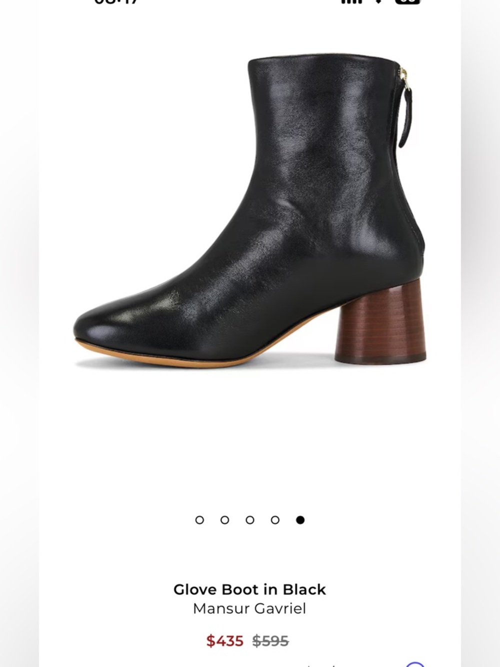 Mansur Gavriel Glove Boot Black w Wood Heel